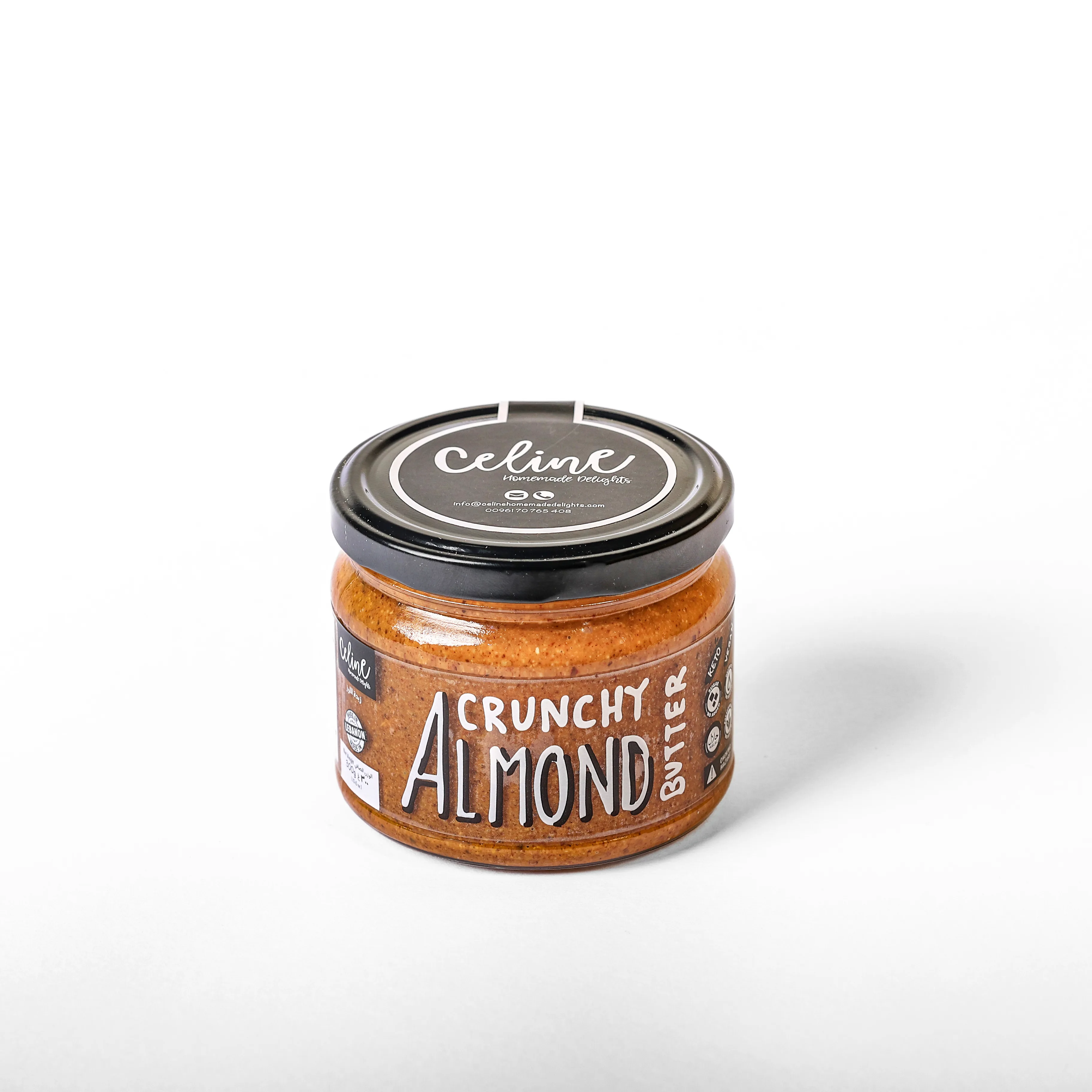 Almond Butter Virgin Crunchy - Celine artisan Lebanese product