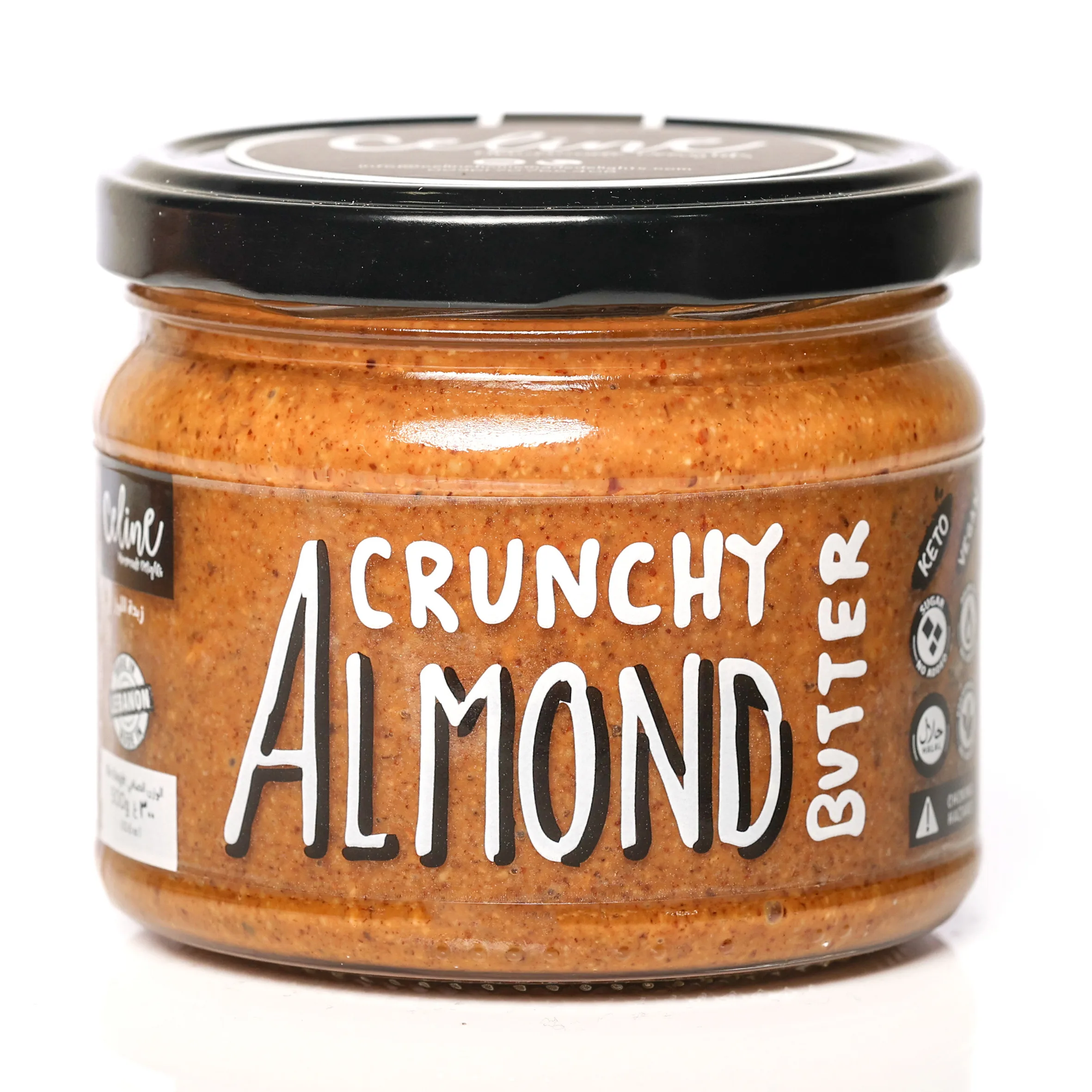 Almond Butter Virgin Crunchy - Celine artisan Lebanese product