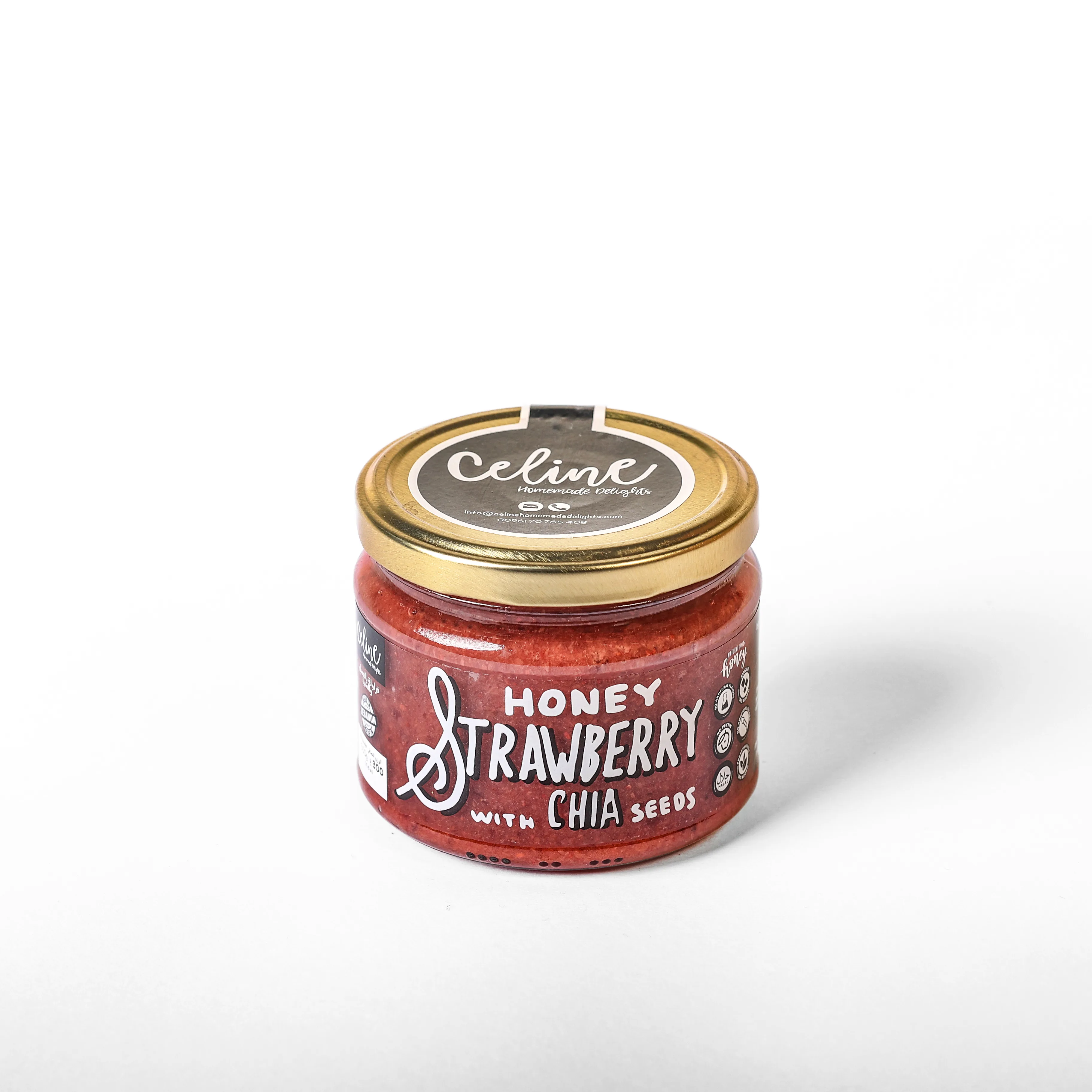 Honey Strawberry Chia Seeds - Celine artisan Lebanese product